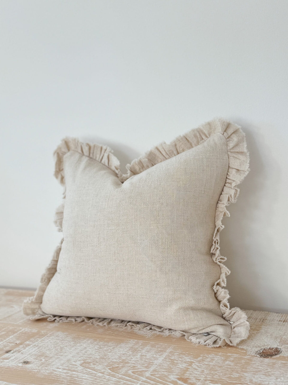 Grace Sand Natural Ruffle Cushion 2 sizes