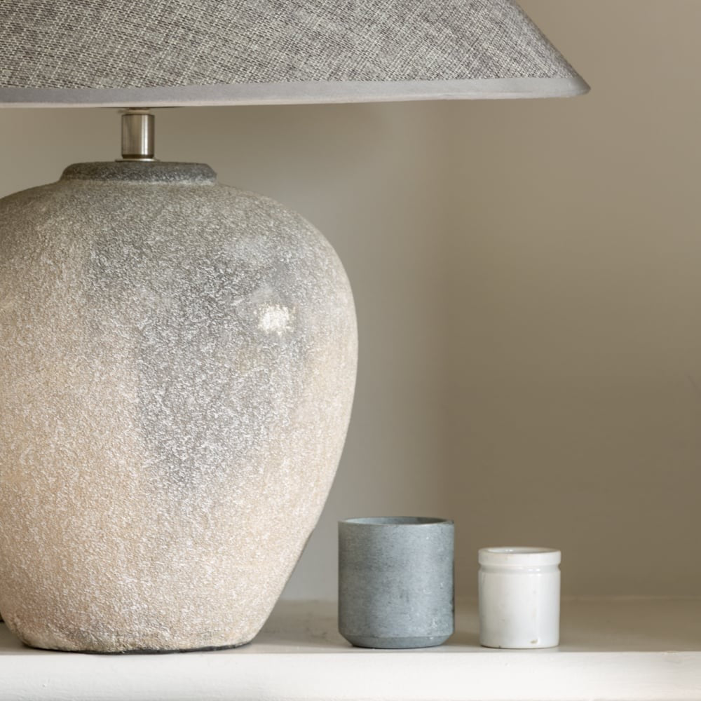 Lamp Ceramic Nero With Dark Grey Shade