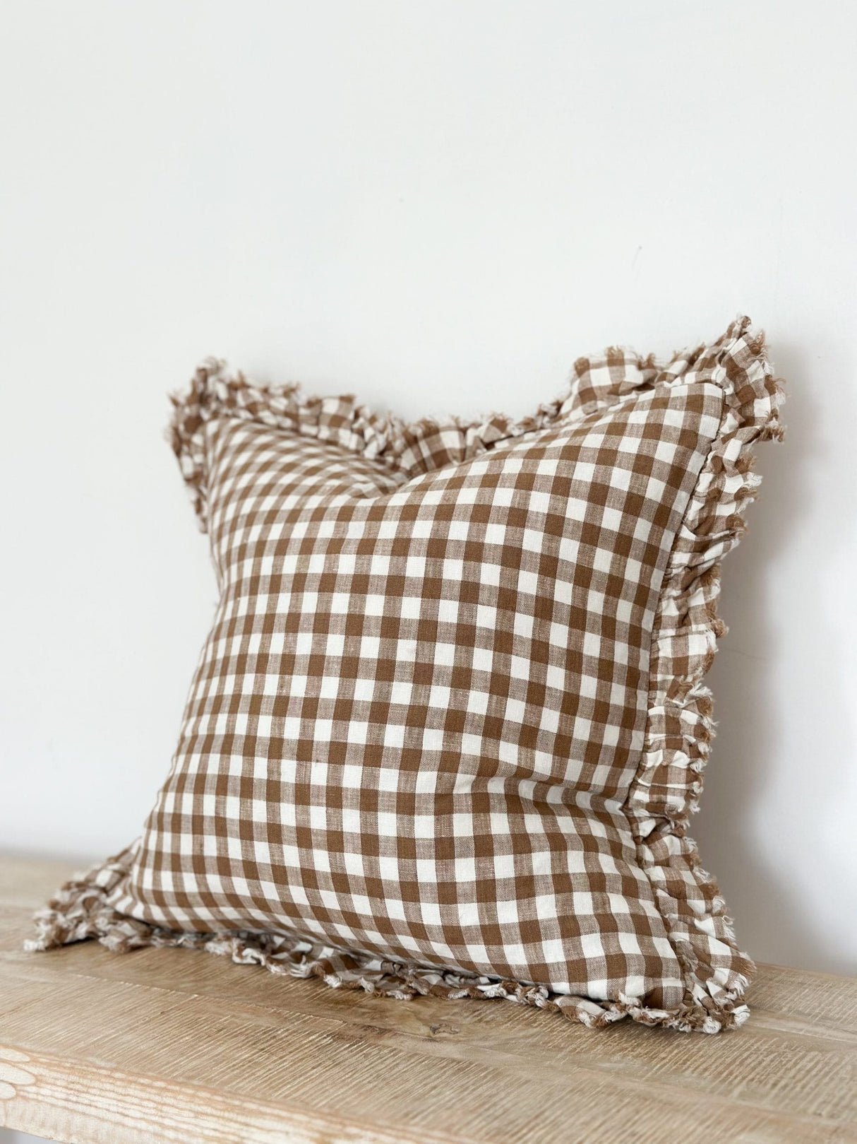 Hallie Brown Gingham Cushion - 2 sizes