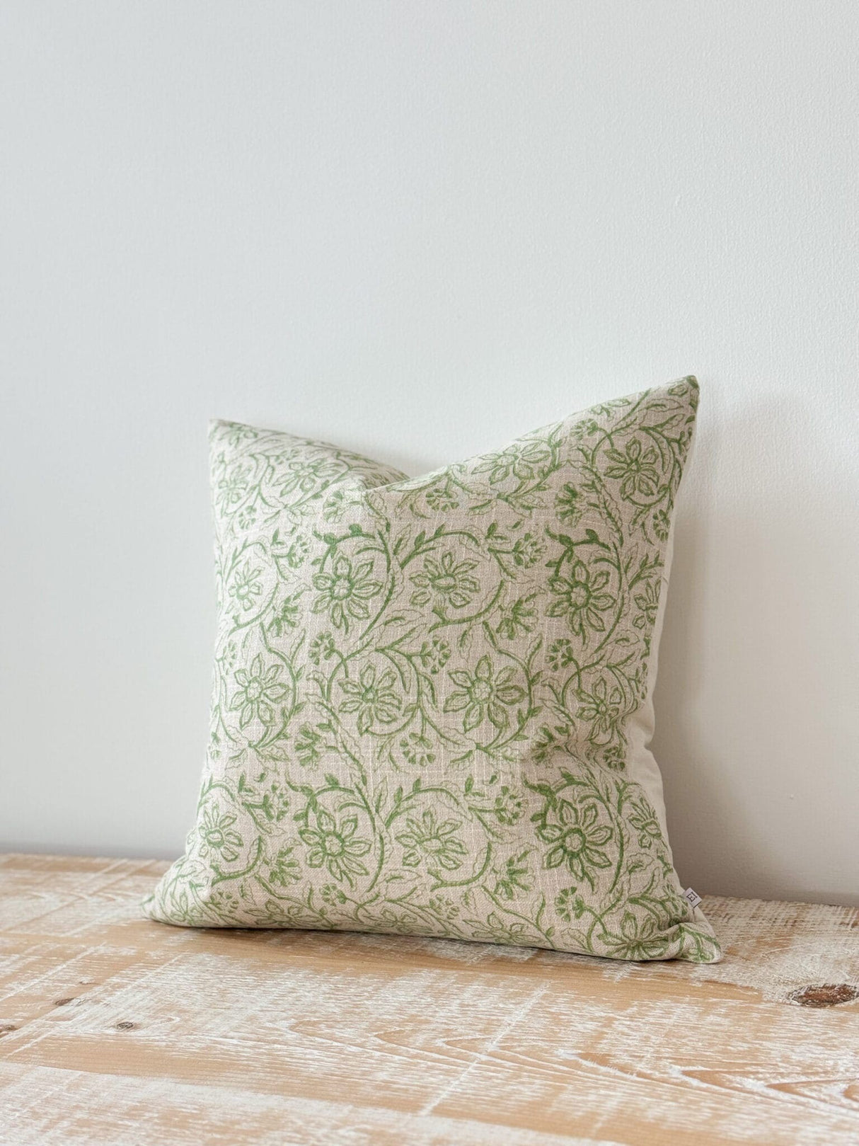 Ivy Sage Green Print Cushion