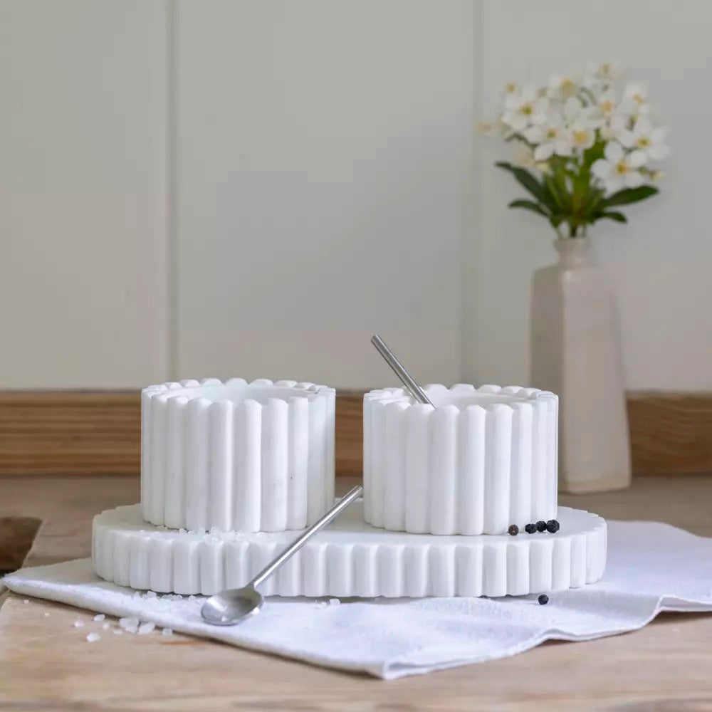 Makrana Marble Pinch Pots With Tray