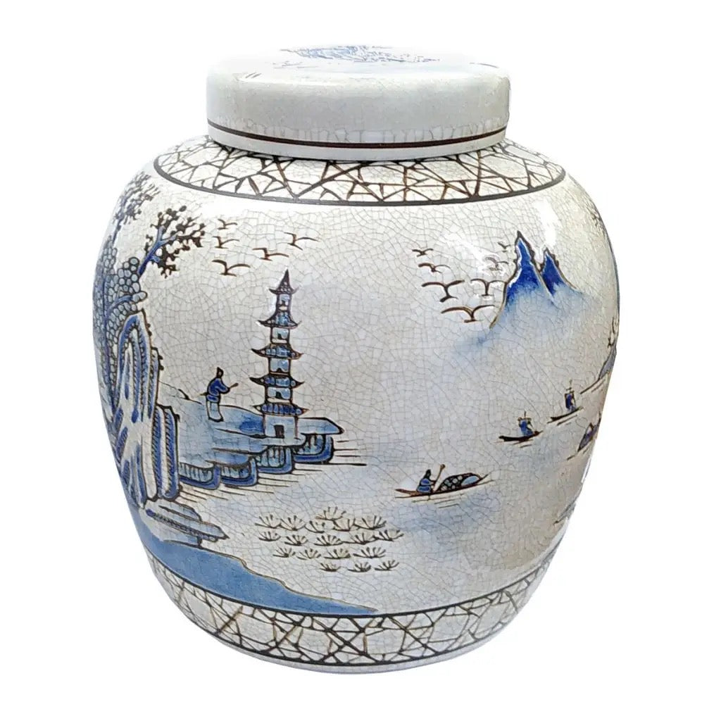 Ancient Landscape Round Jar