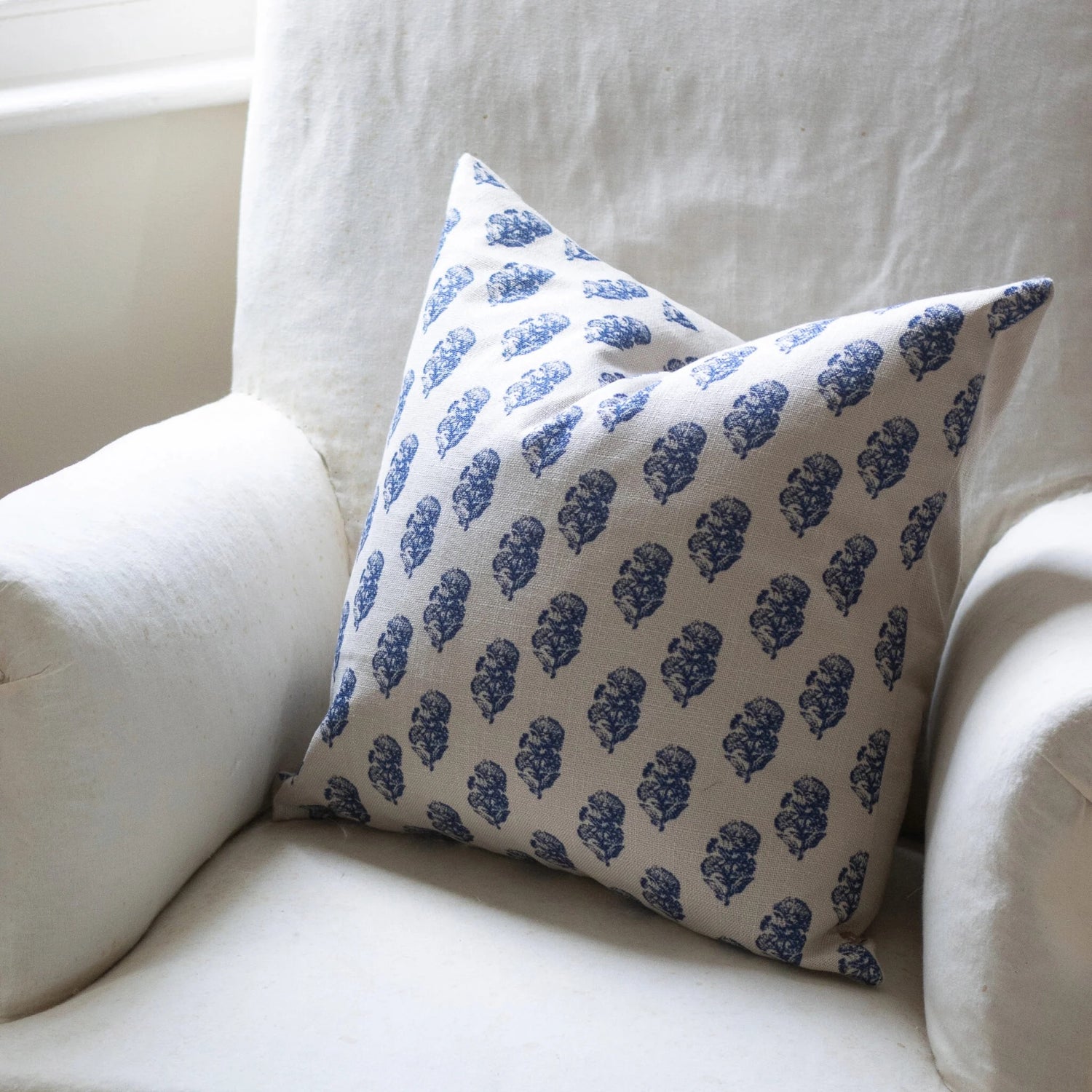 Francesca Navy Print Cushion