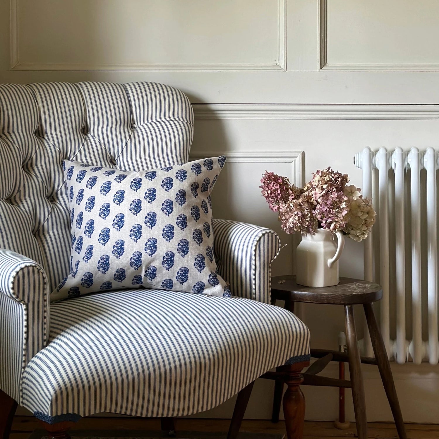 Francesca Navy Print Cushion