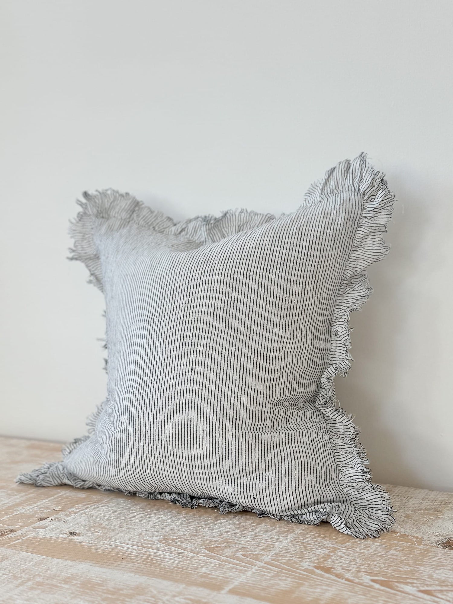 Hallie Pinstripe Ruffle Cushion 45cm