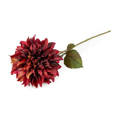 Artificial Dahlia Stem - Burgundy