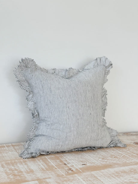 Hallie Pinstripe Ruffle Cushion 45cm