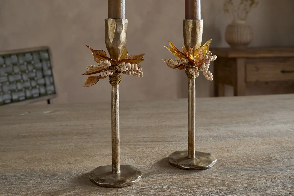NKUKU - Parili Candle Holder - Ochre - (Set of 2)