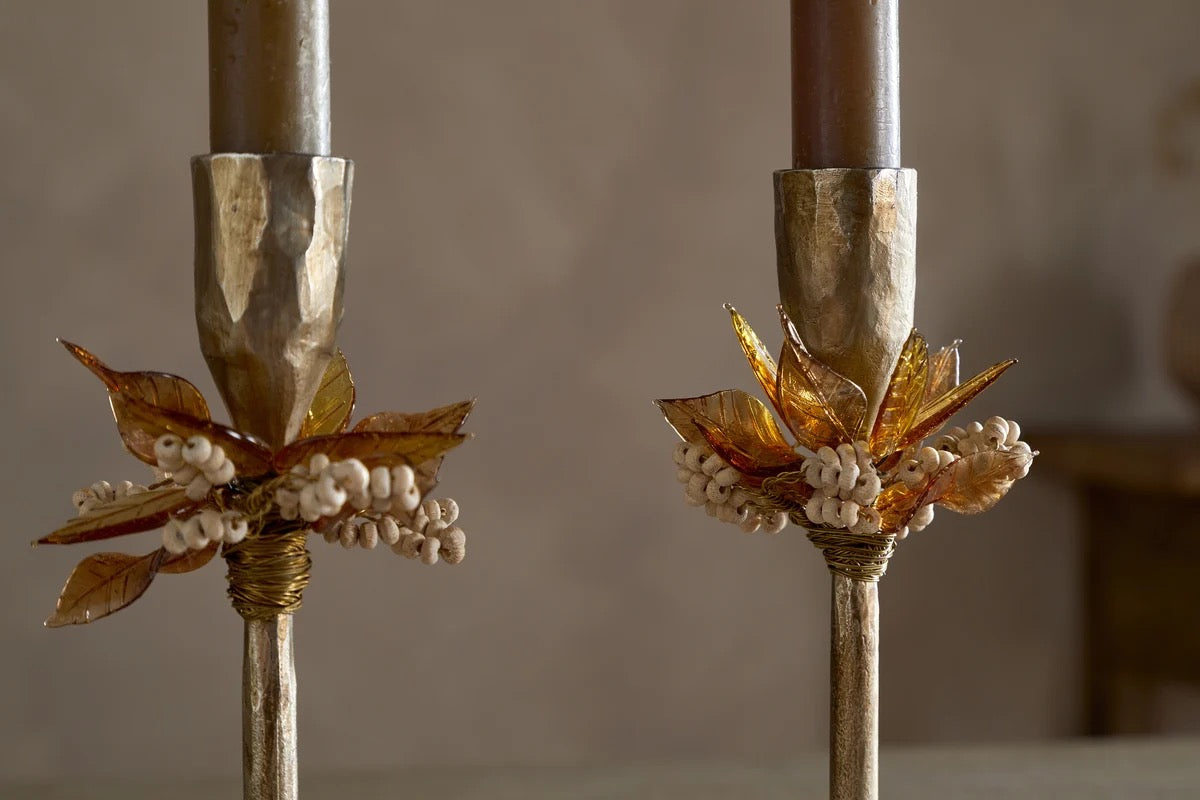 NKUKU - Parili Candle Holder - Ochre - (Set of 2)