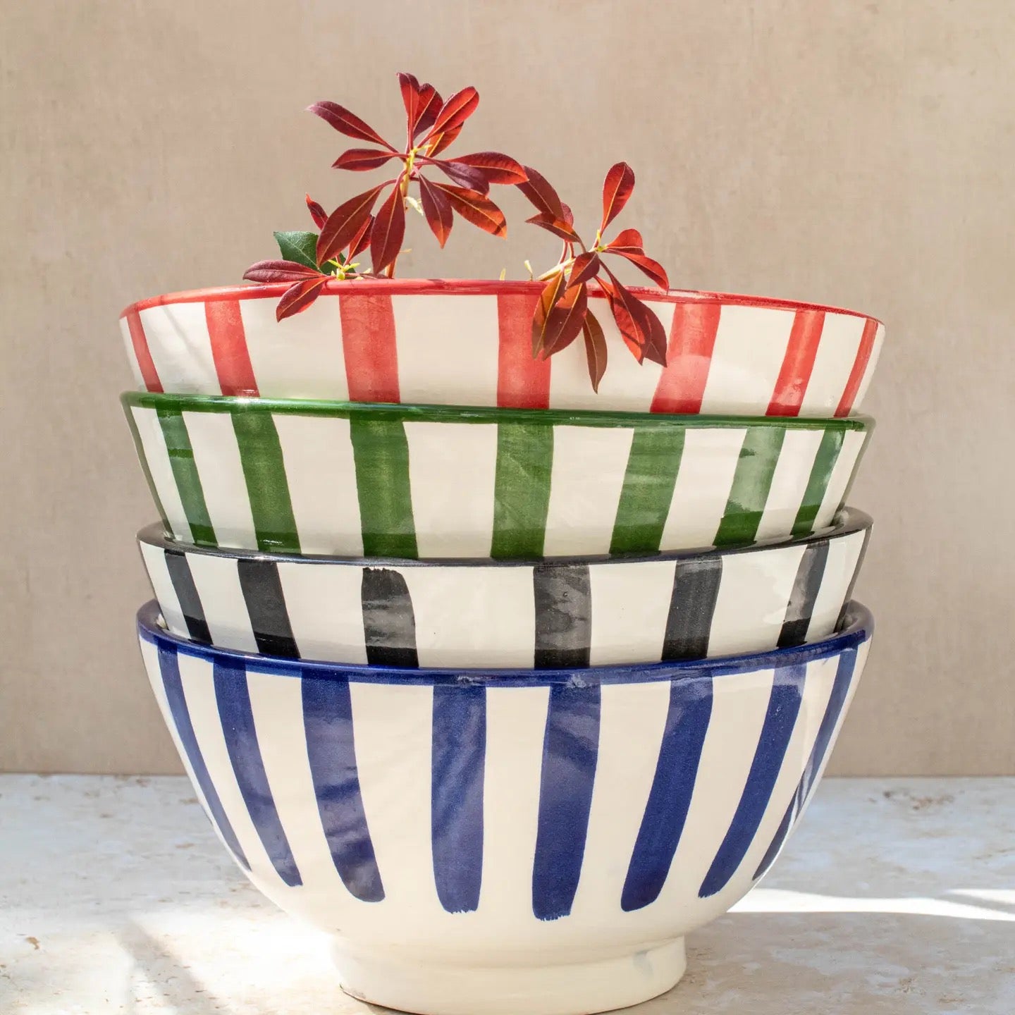 Large Handmade Moroccan Ceramic Bowls - 3 colours