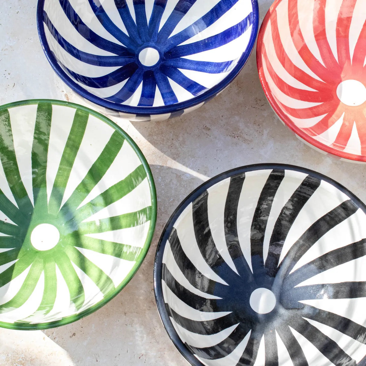 Large Handmade Moroccan Ceramic Bowls - 3 colours