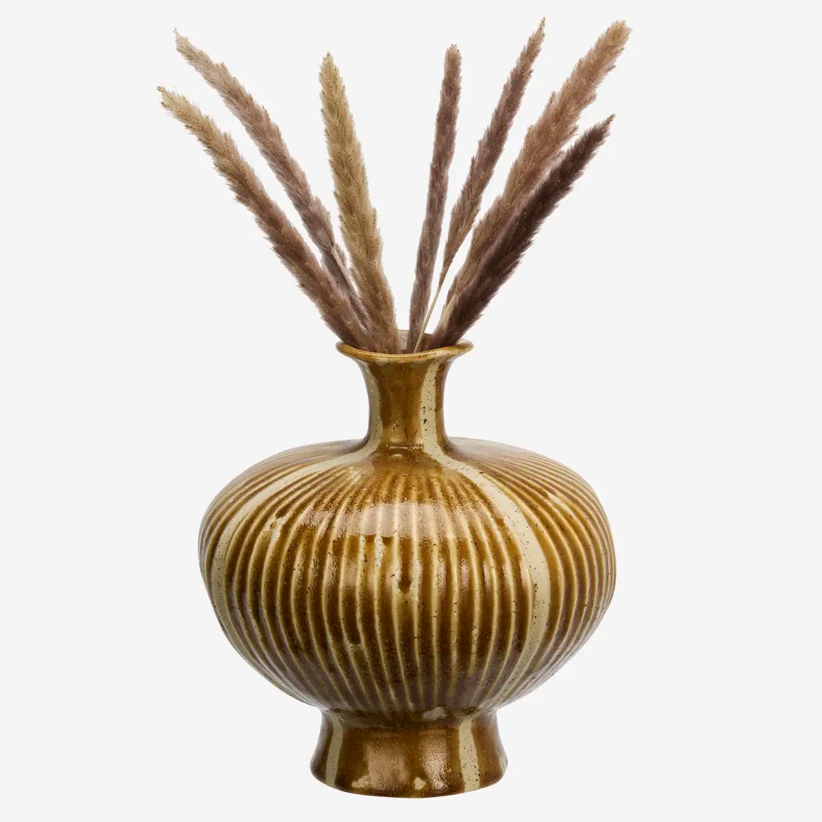MUSTARD STONEWARE VASE