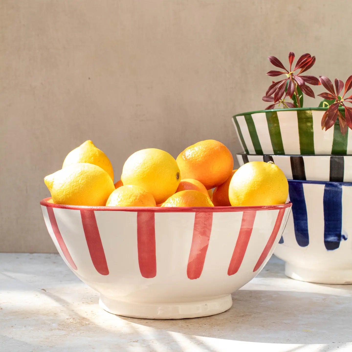 Large Handmade Moroccan Ceramic Bowls - 3 colours