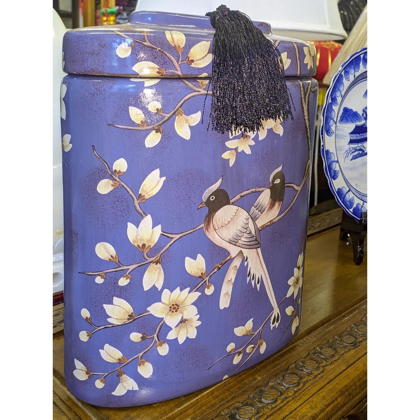 Birds of Paradise Pot - Blue