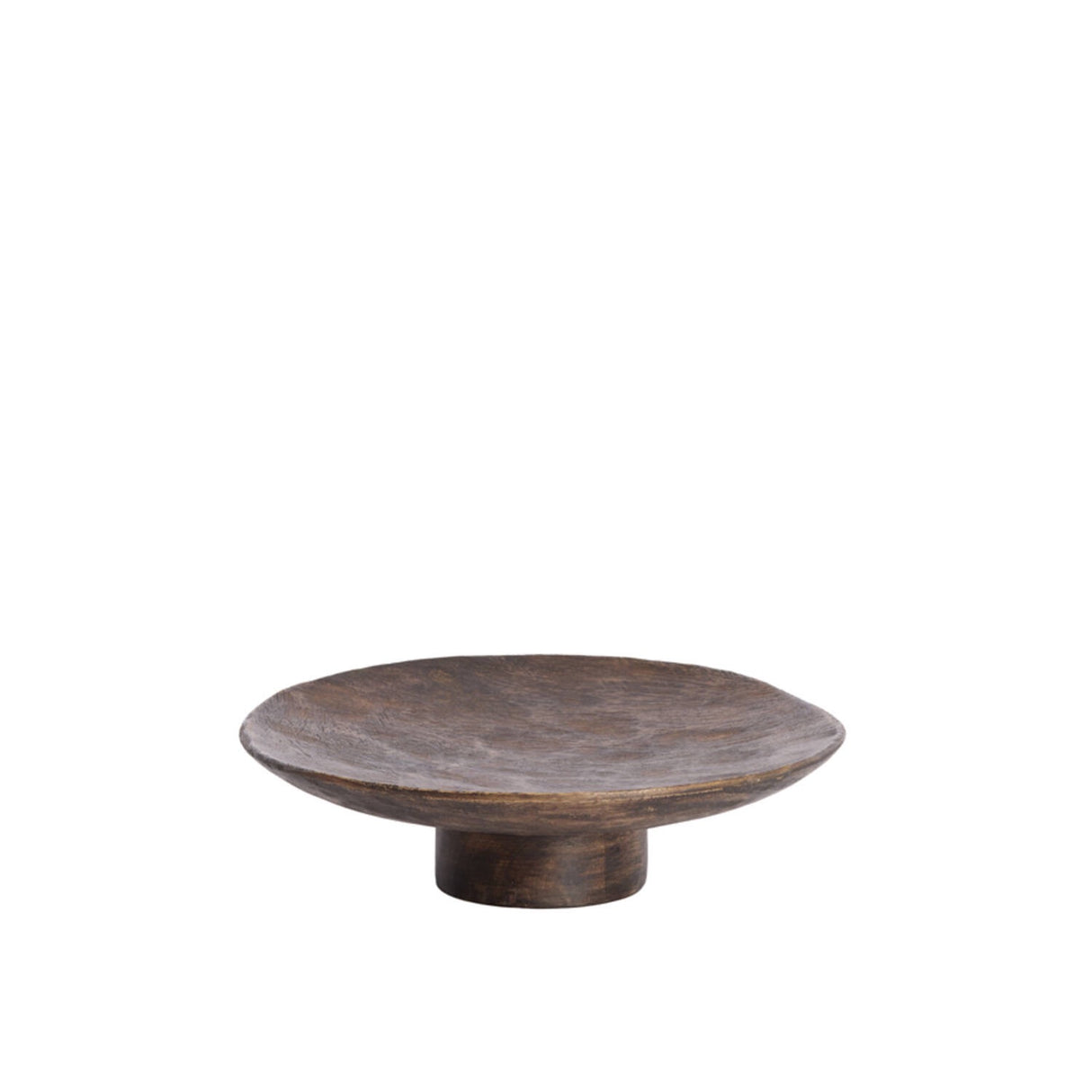 YAVIZA dish on base wood antique light brown
