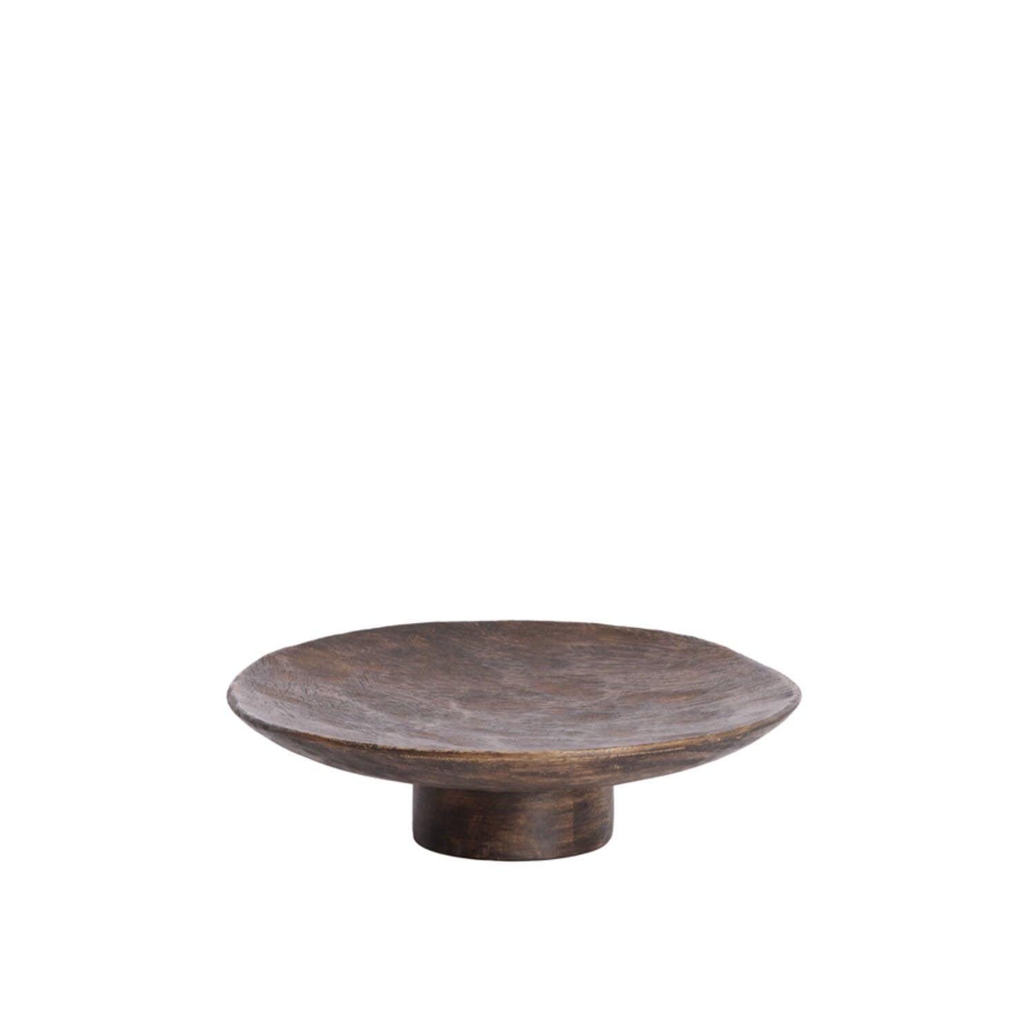 YAVIZA dish on base wood antique light brown