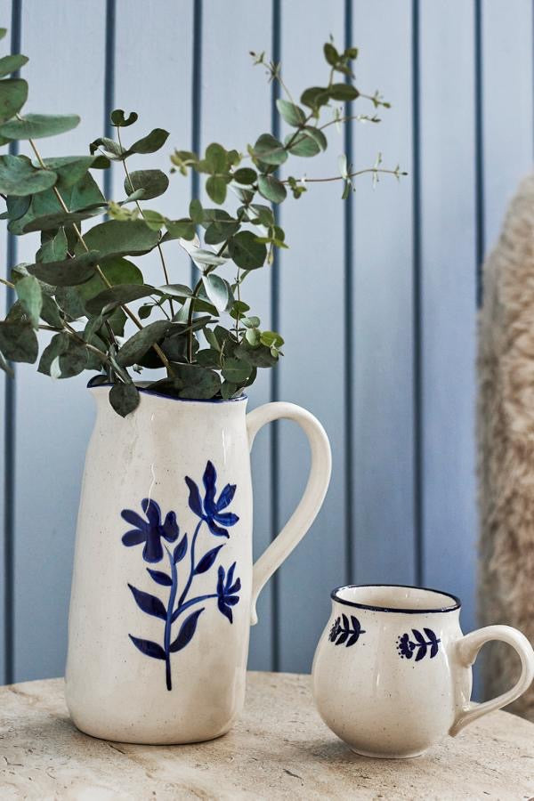 Eimy Jug, Blue, Stoneware - Bloomingville