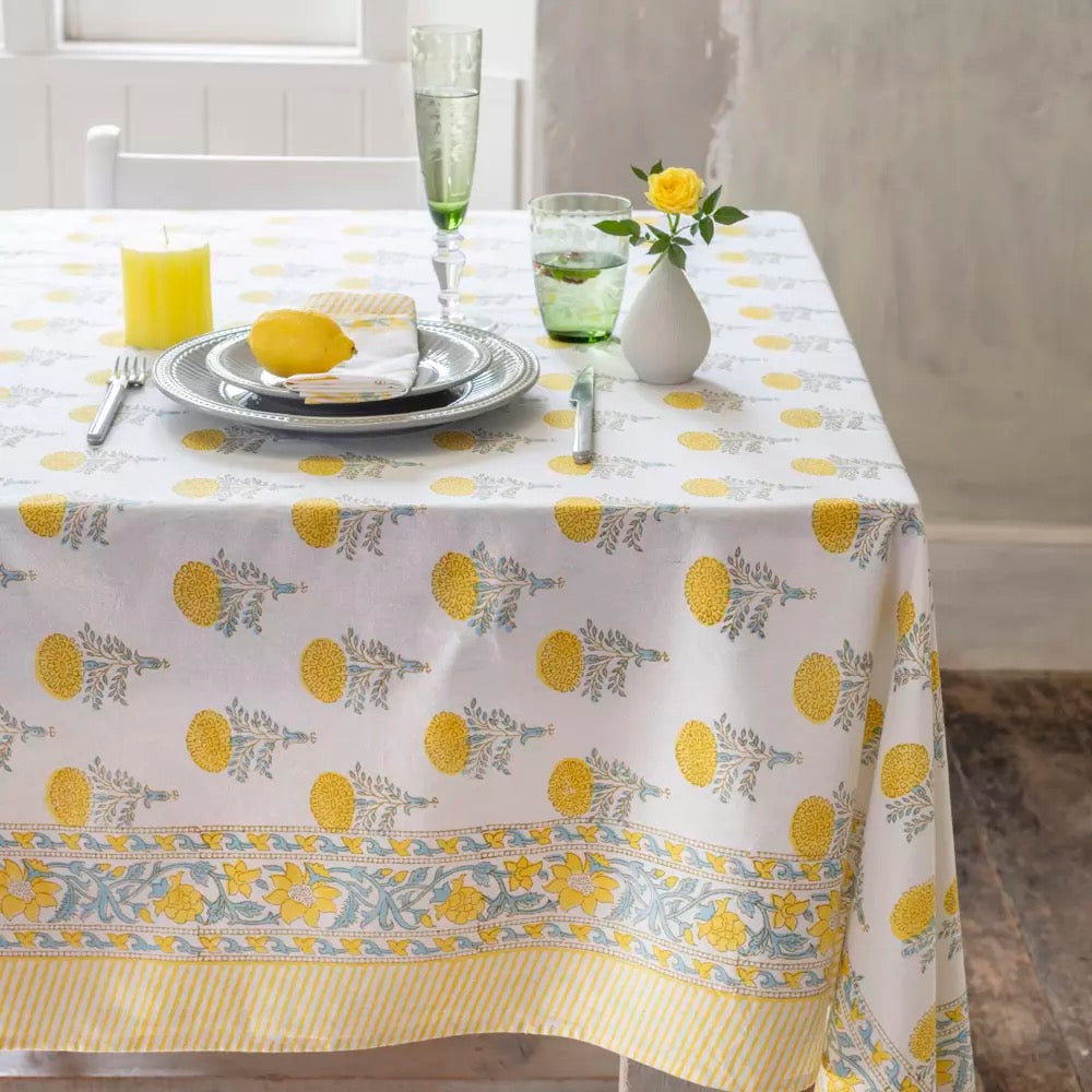 Lemon Cotton Hand Block Print Napkin S/4