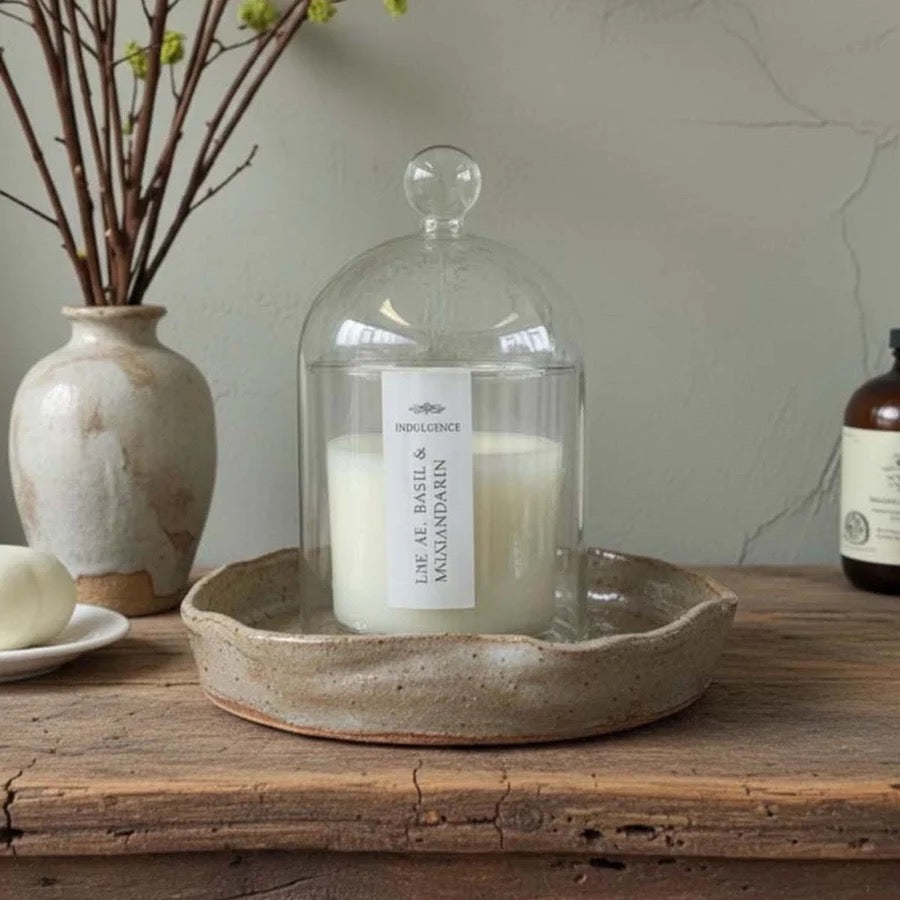LIME BASIL CANDLE & CLOCHE SET