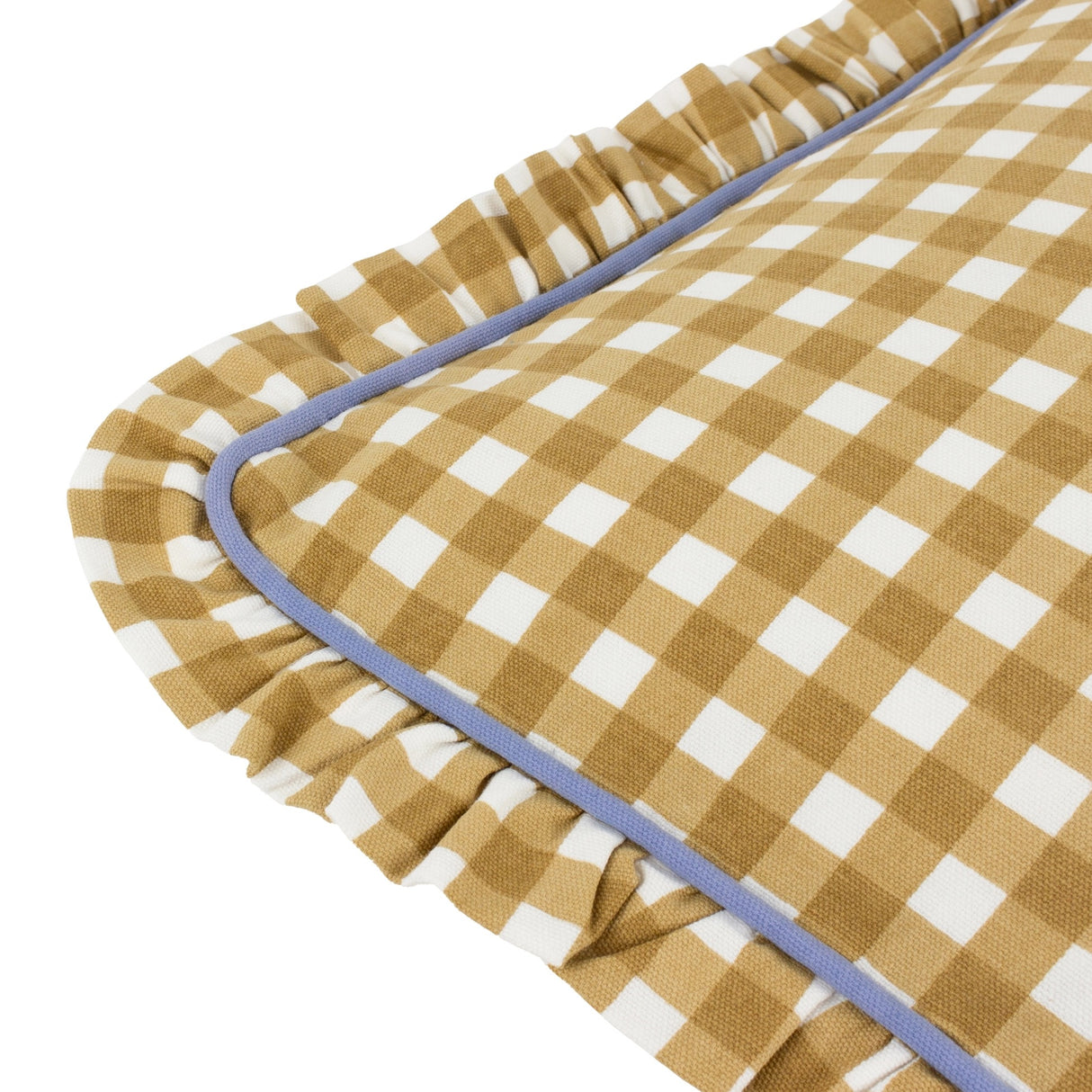 Maude Gingham Reversible Piped Cushion - 4 Colours