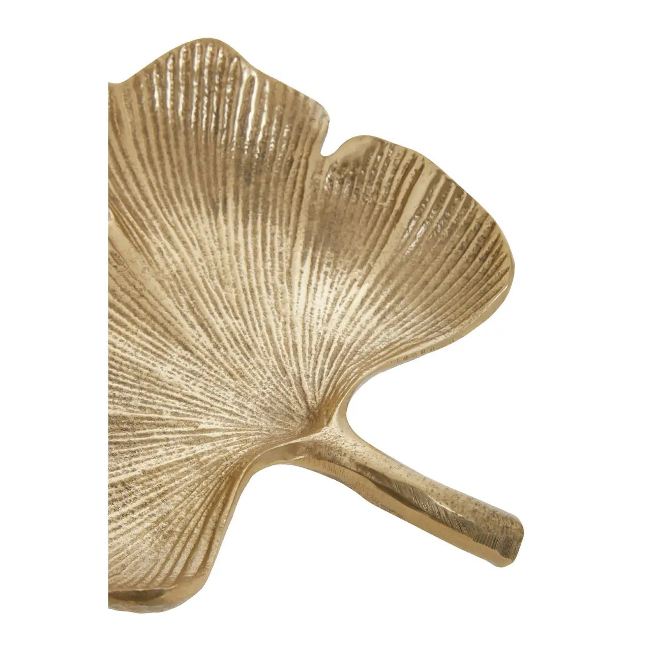 Prato Small Antique Gold Finish Ginkgo Dish