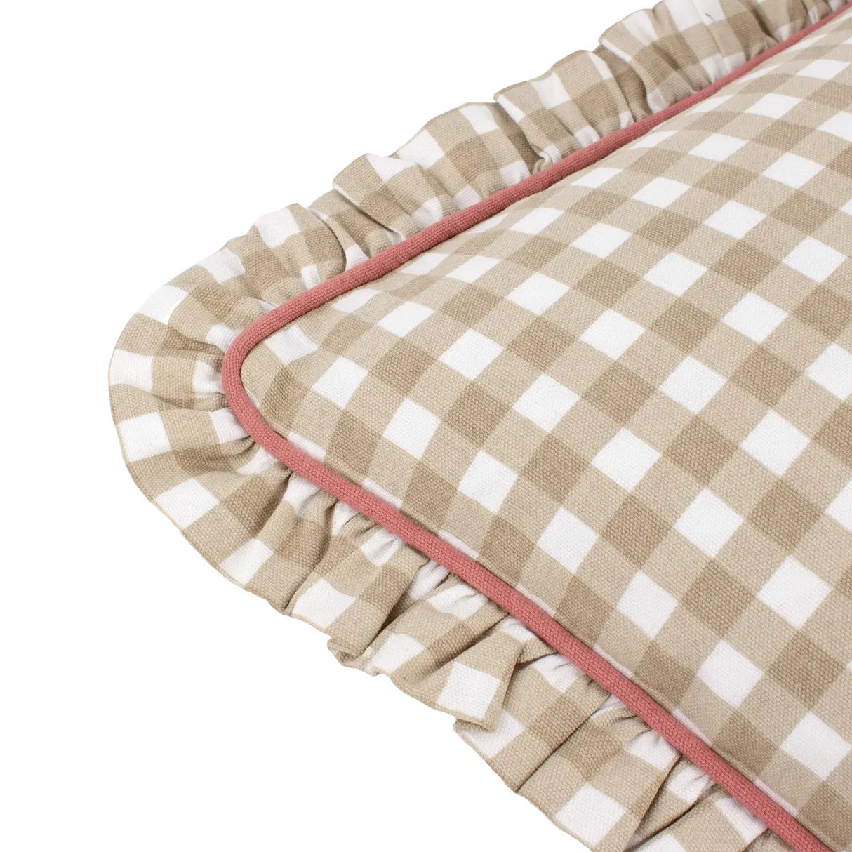Maude Gingham Reversible Piped Cushion - 4 Colours