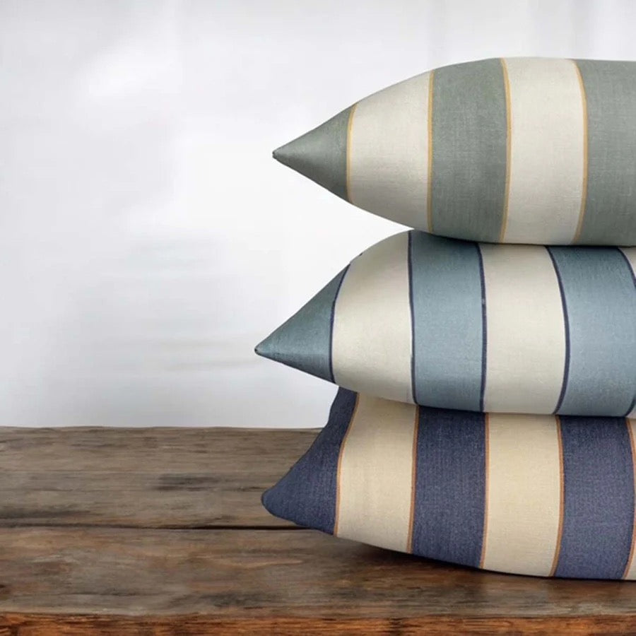 CHILA INK BLUE WIDE STRIPE CUSHION