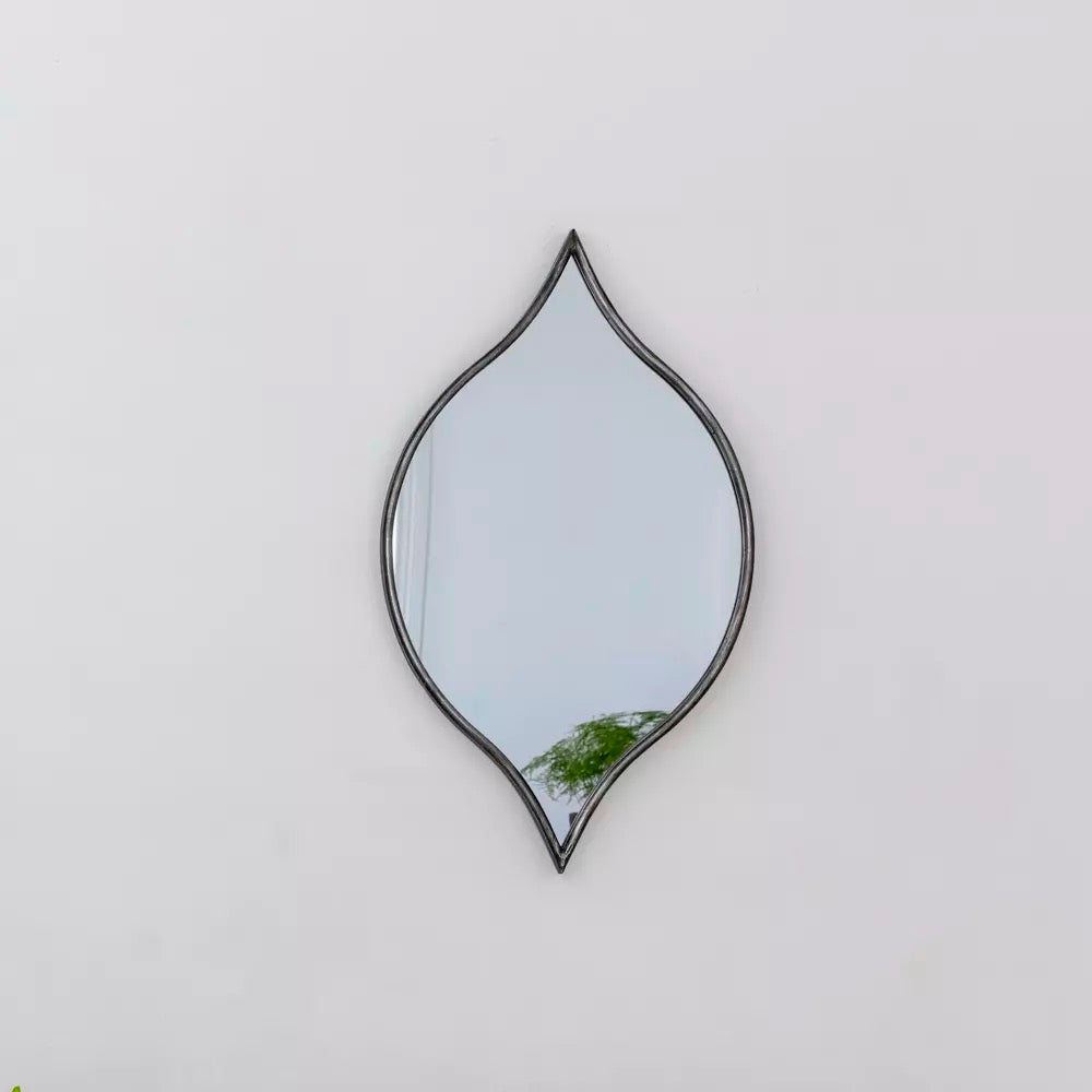 Teardrop Mirror Antique Silver