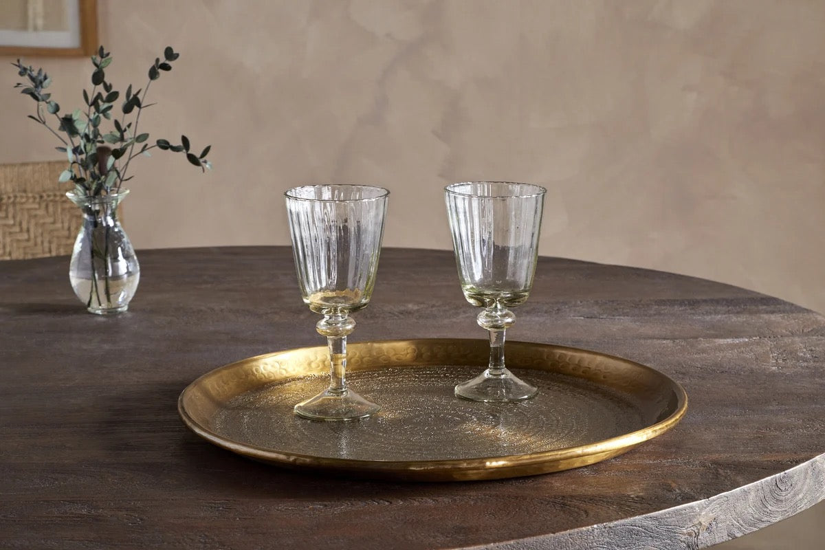 Dhanya Round Tray - Antique Brass - 2 Sizes