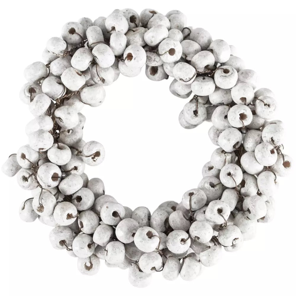 🔍White Berry Wooden Napkin Ring S/4