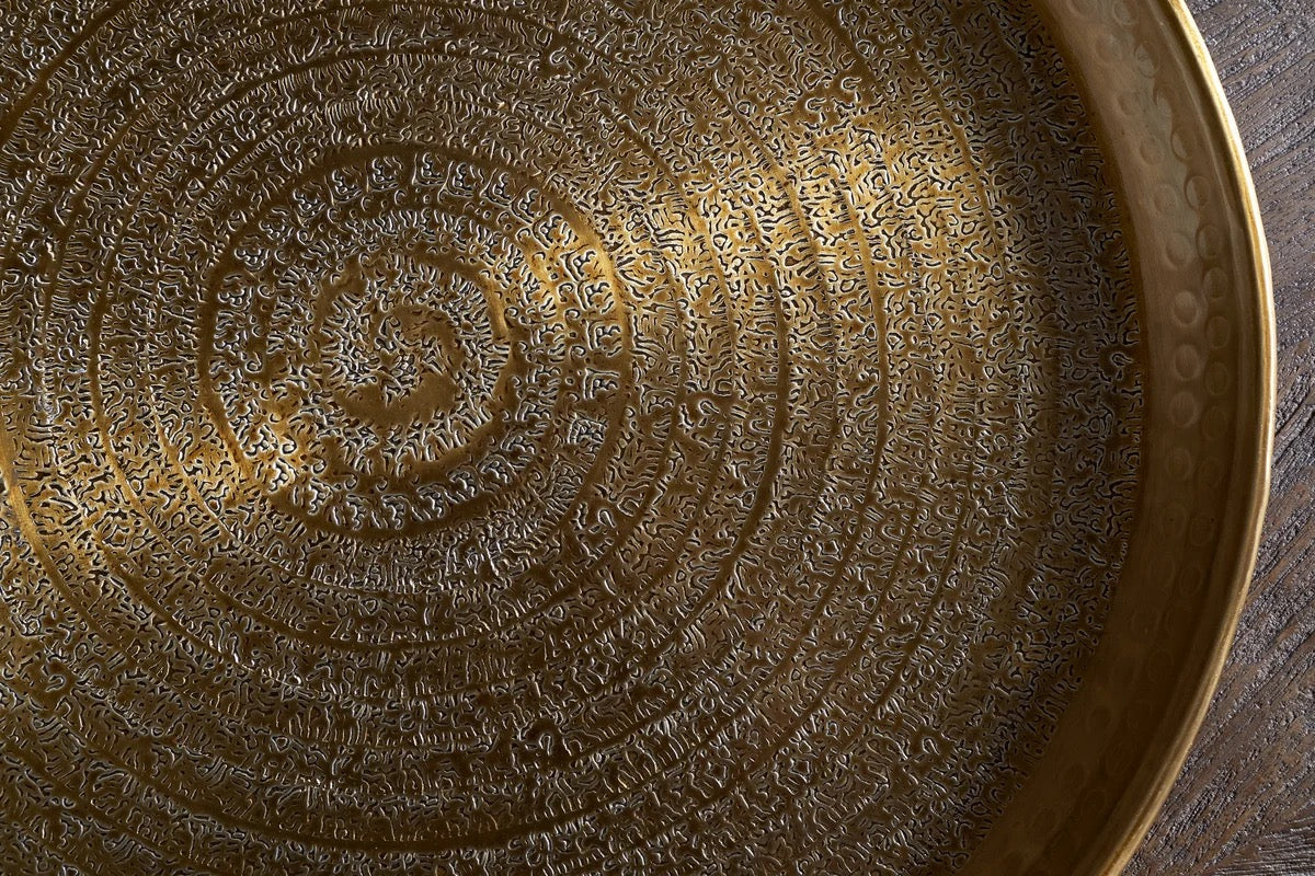 Dhanya Round Tray - Antique Brass - 2 Sizes