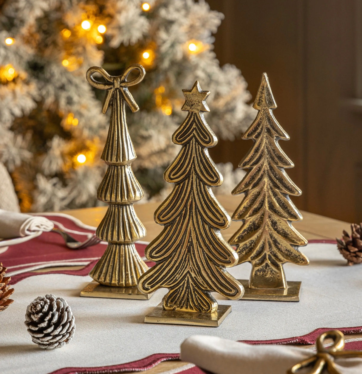 Heritage Set of 3 Tree Ornaments Gold