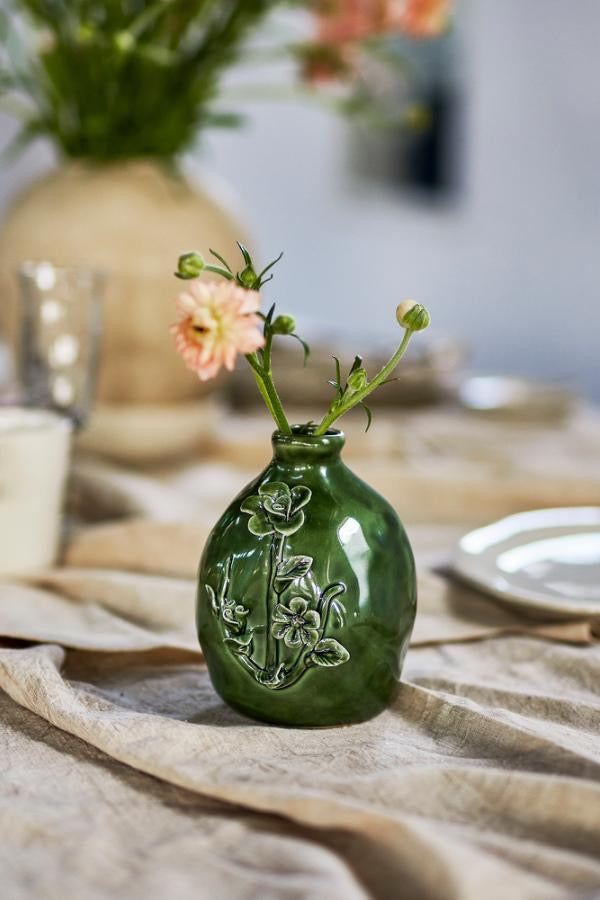 Ramia Small Vase, Green, Stoneware - Bloomingville