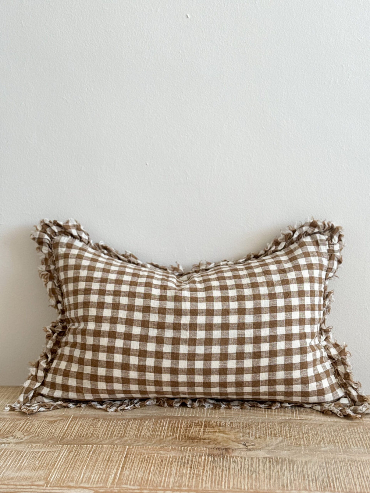 Hallie Brown Gingham Cushion - 2 sizes