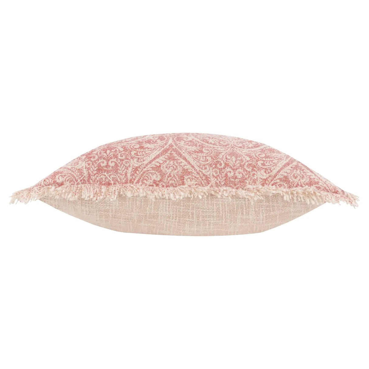 Durelle Damask Fringed Cushion Coral