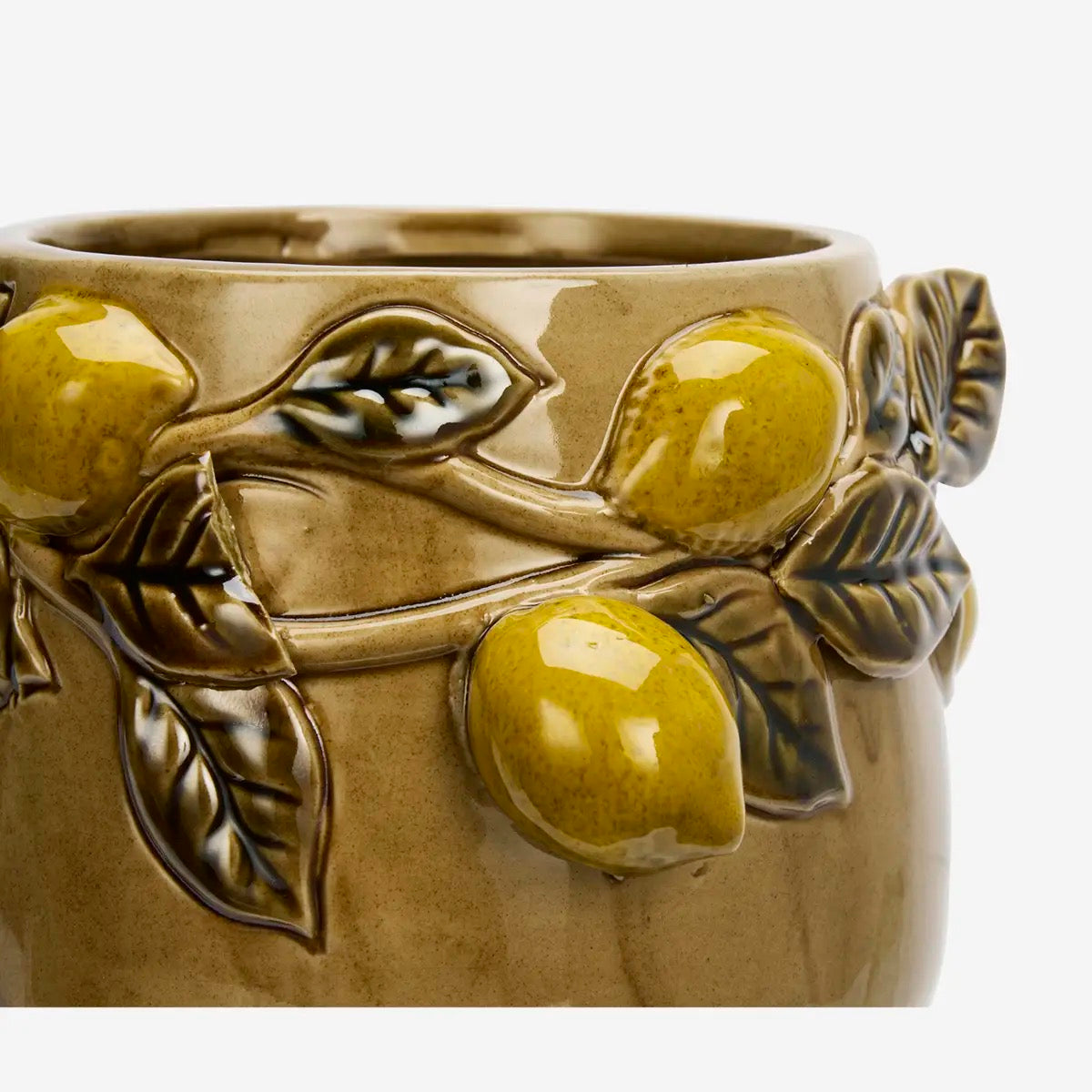 STONEWARE FLOWER POT/BROWN