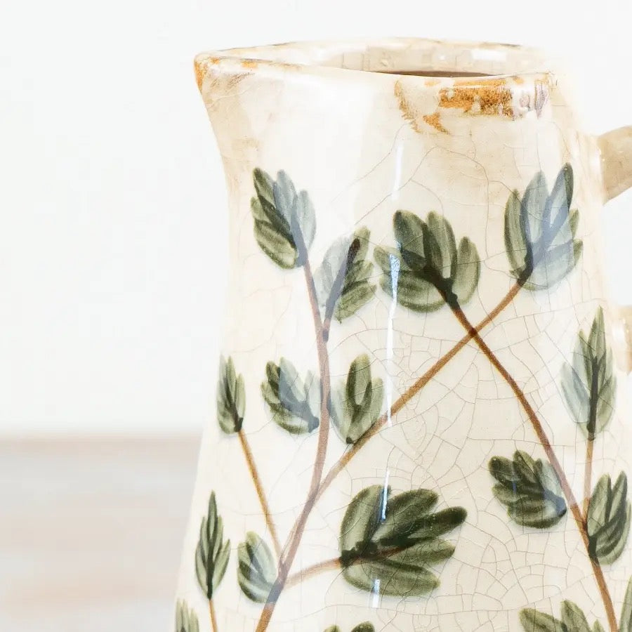 Leaf Ceramic Jug Vase,