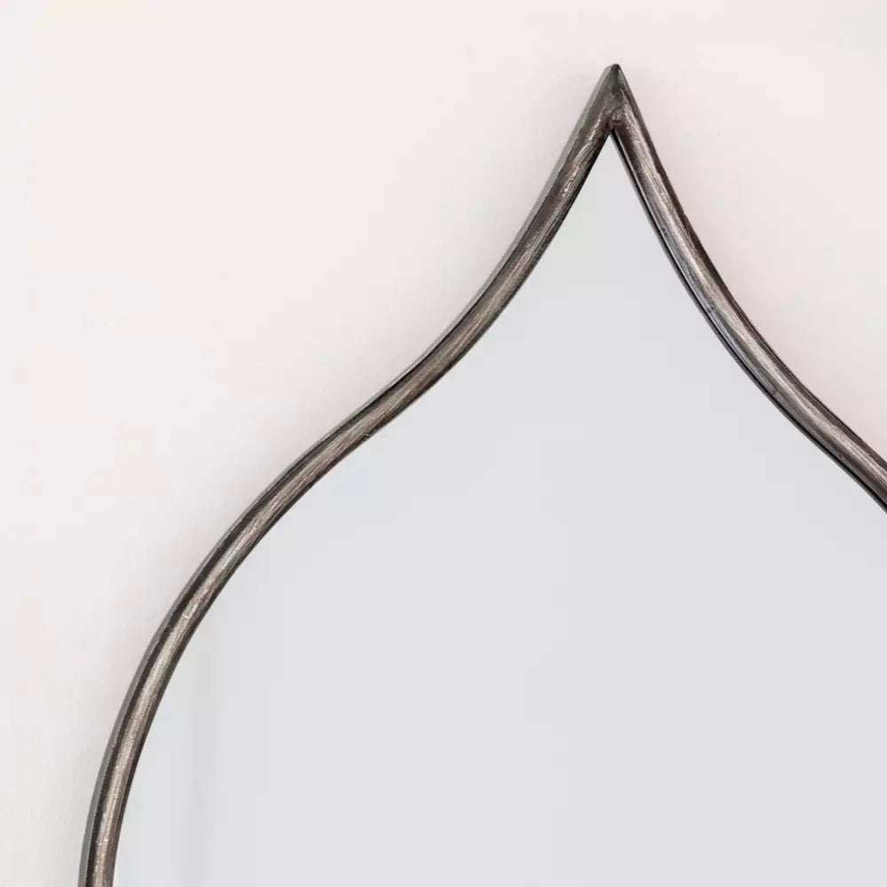 Teardrop Mirror Antique Silver