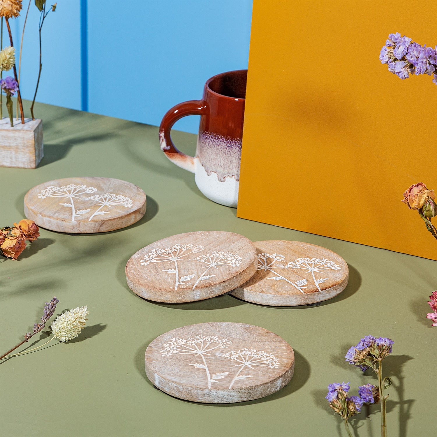 Cow Parsley Coasters - Set Of 4