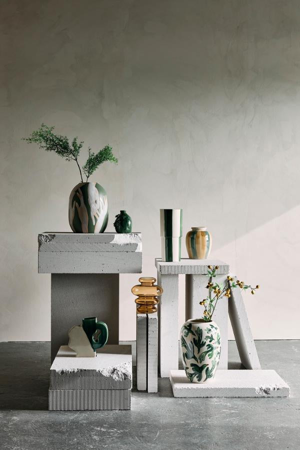 Ramia Small Vase, Green, Stoneware - Bloomingville