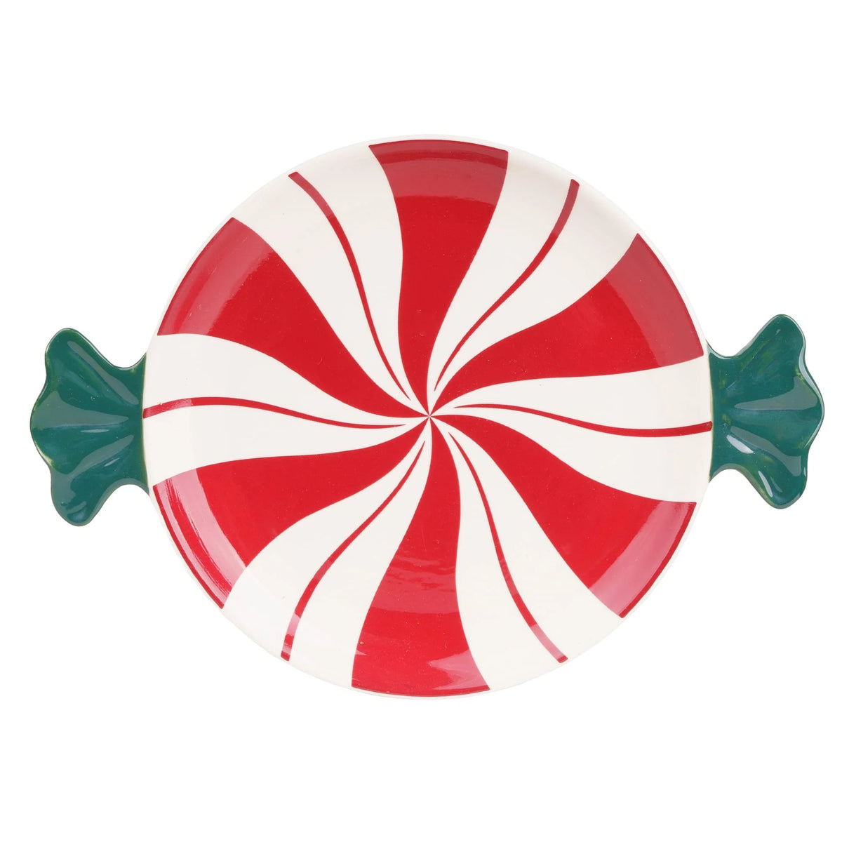 Large Candy Plate – Red/White/Green