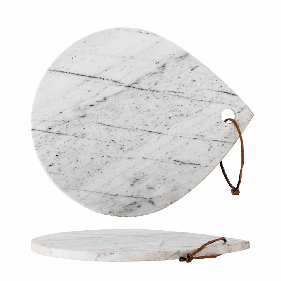 Maiko Cutting Board, White, Marble