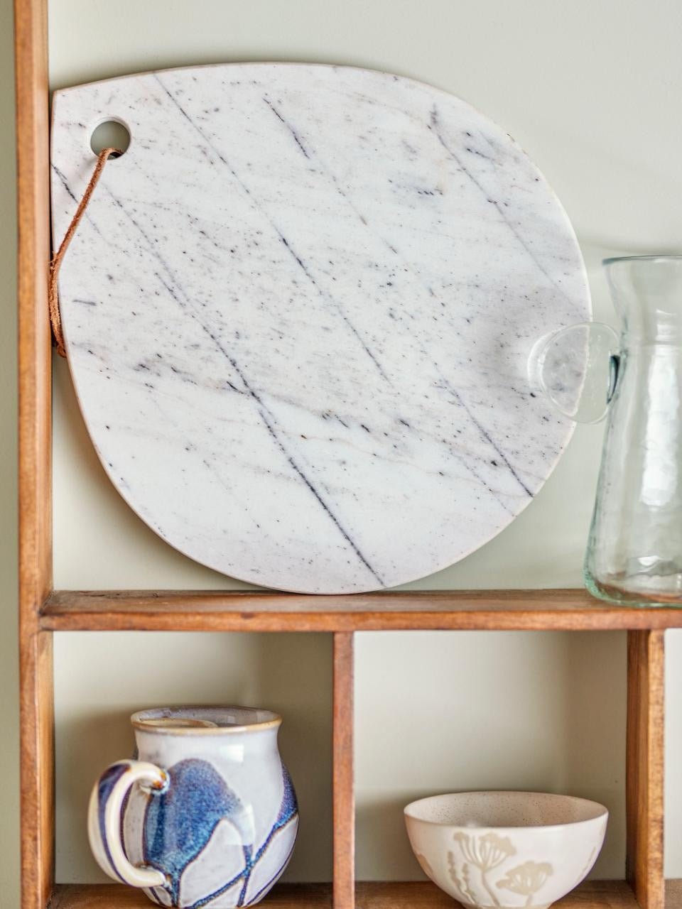 Maiko Cutting Board, White, Marble