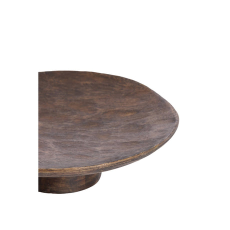 YAVIZA dish on base wood antique light brown