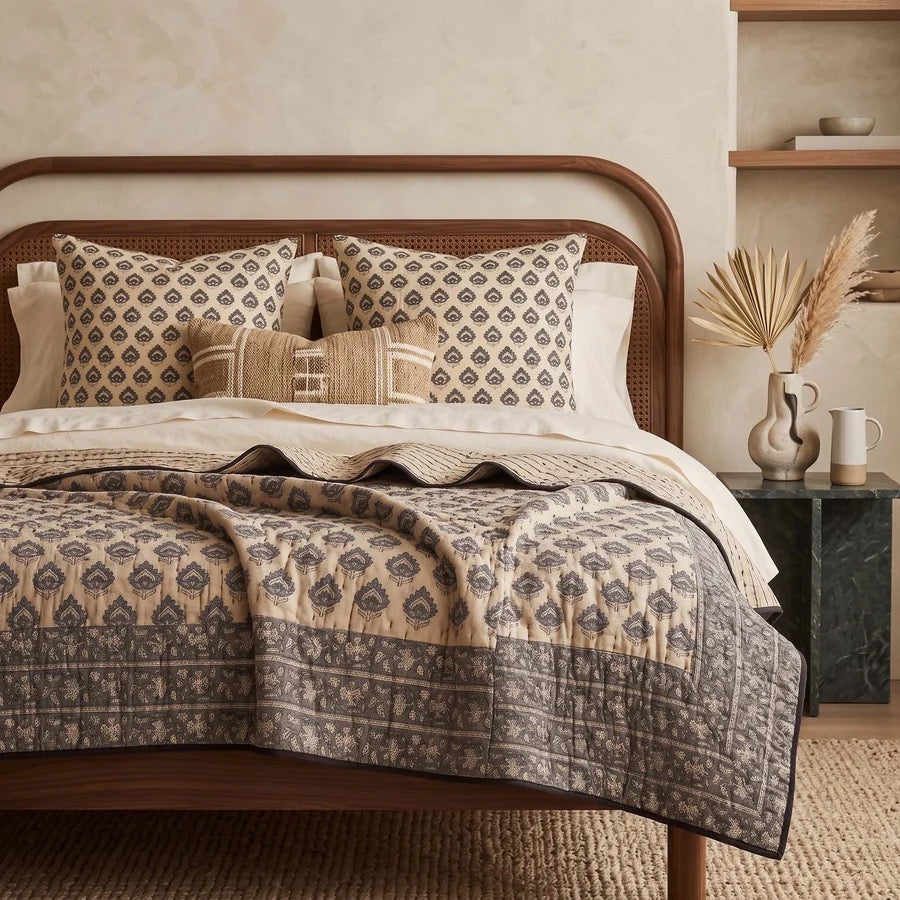 PETA KANTHA BEDSPREAD DK BLUE