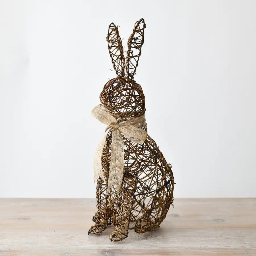 Standing Rattan Bunny Deco, 40cm