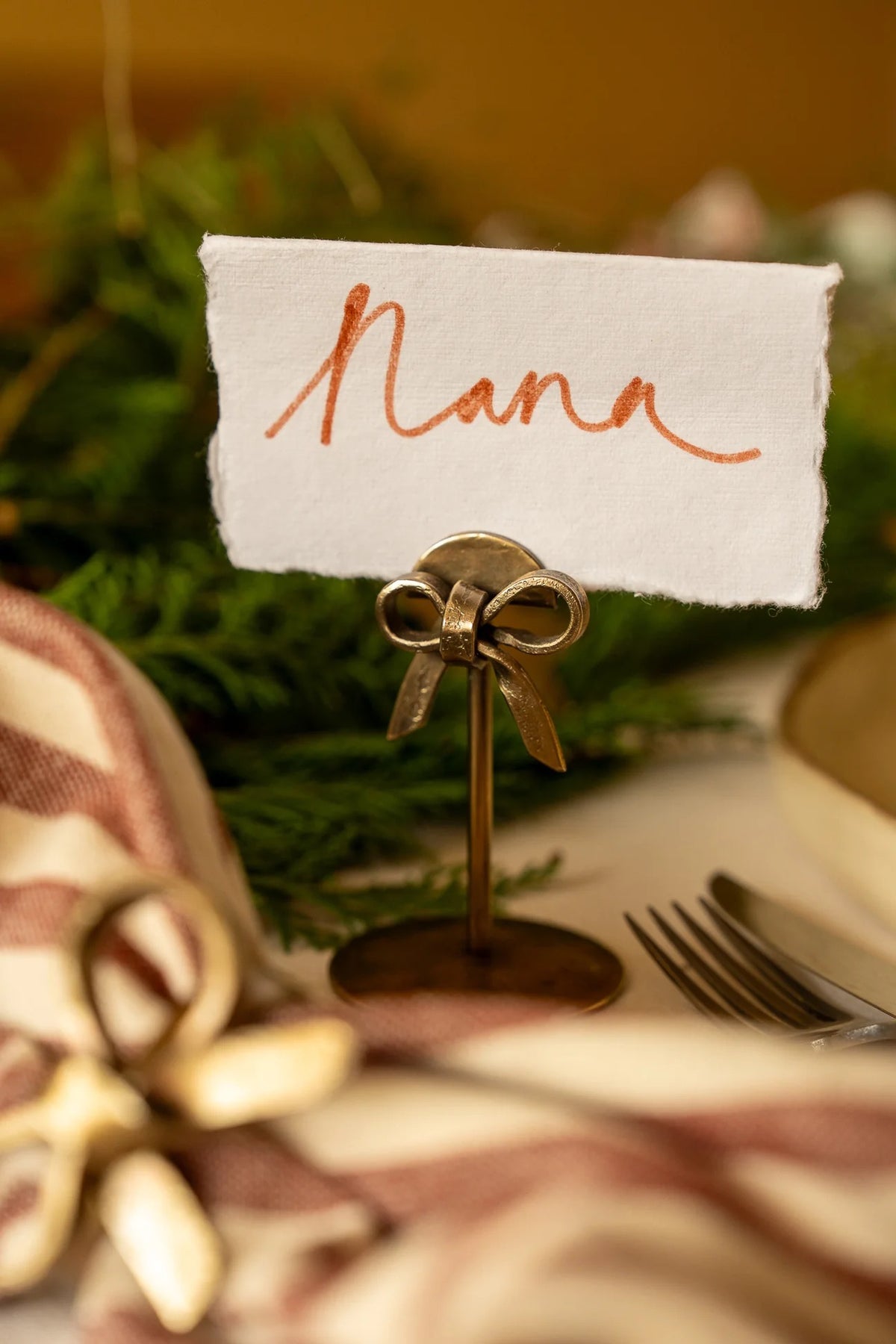 Bow Place Card Holder S/4