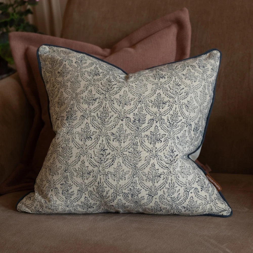 Aubrey Navy Print Cushion 45x45cm