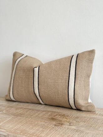 India Beige, Black & Cream Cushion 50x30cm