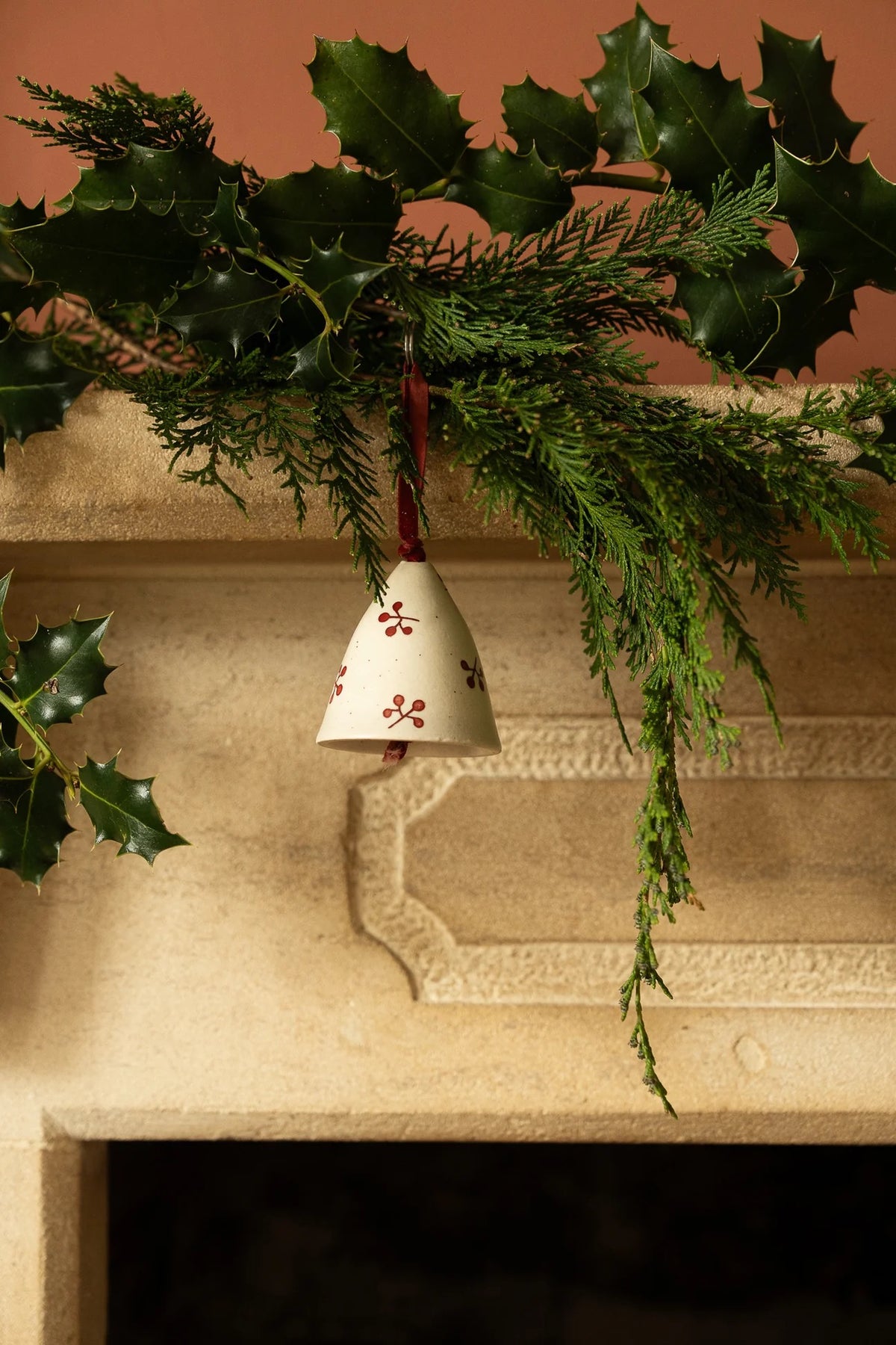 Botanic Ceramic Hanging Bell - Berry or Moss
